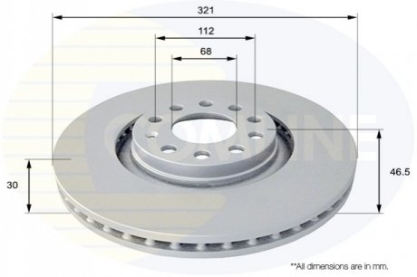 Тормозной диск Comline ADC1473V (фото 1)