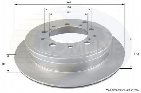 Тормозной диск Comline ADC2502V (фото 1)