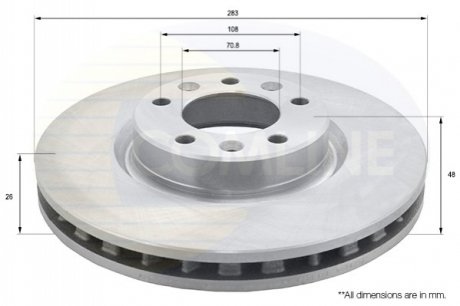 Тормозной диск Comline ADC2725V (фото 1)