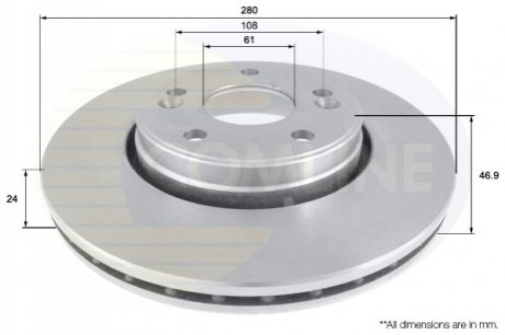 Тормозной диск Comline ADC1538V (фото 1)