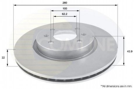 Тормозной диск Comline ADC2405V