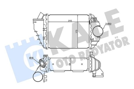 KALE VW Інтеркулер Audi A4,Passat,Skoda SuperB I 2.5TDI 97- KALE OTO RADYATOR 344730