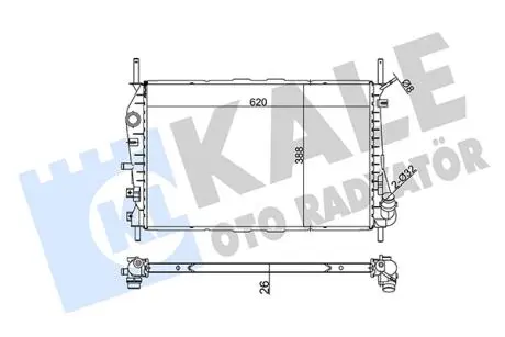 KALE FORD Радиатор охлаждения Mondeo III 2.0/3.0i/TDCi 00- KALE OTO RADYATOR 356400
