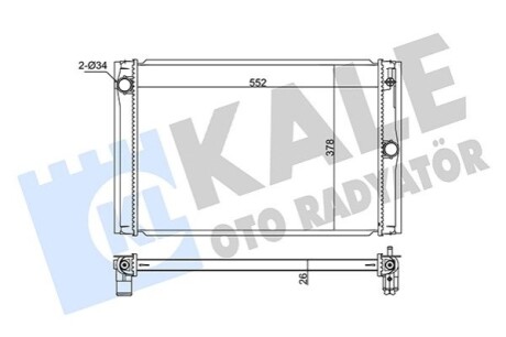 KALE TOYOTA Радіатор охолодження Auris,Corolla 1.4 D-4D 07- KALE OTO RADYATOR 348425