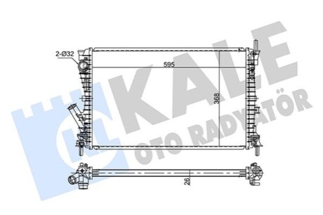 KALE FORD Радіатор охолодження Fiesta V,Fusion 1.6TDCi 04- KALE OTO RADYATOR 354260