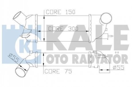 CITROEN інтеркулер C5 III,Peugeot 407 1.6/2.0HDI 08- KALE OTO RADYATOR 343900 (фото 1)