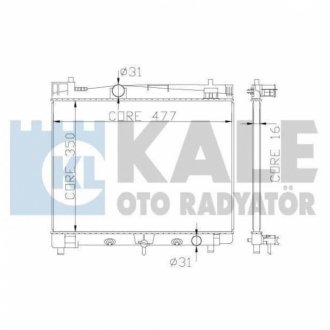 TOYOTA Радиатор охлаждения с АКПП Yaris 1.0/1.3 05- KALE OTO RADYATOR 342210 (фото 1)