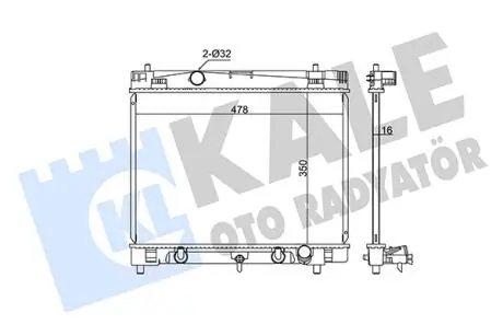 KALE TOYOTA Радіатор охолодження з АКПП Yaris 1.0/1.3 05- KALE OTO RADYATOR 342210