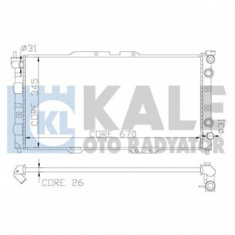 MAZDA радіатор охолодження Mazda 323 F V 1.5/1.8 94- KALE OTO RADYATOR 342015 (фото 1)