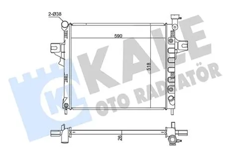 KALE JEEP Радіатор охолодження Grand Cherokee II 4.7 99- KALE OTO RADYATOR 342090