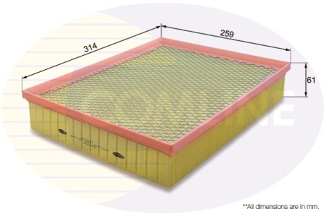 - Фільтр повітря (аналогWA9721/LX3138) Comline EAF830
