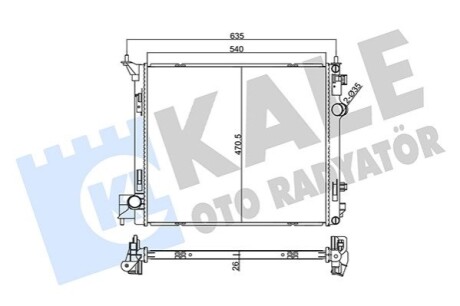 KALE NISSAN радіатор охолодження Qashqai 1.2/1.6dCi 13- KALE OTO RADYATOR 355545