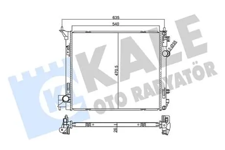 KALE NISSAN радіатор охолодження Qashqai 1.2/1.6dCi 13- KALE OTO RADYATOR 355545