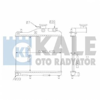 HYUNDAI радіатор охолодження Accent II 1.5CRDi 02- KALE OTO RADYATOR 358200 (фото 1)