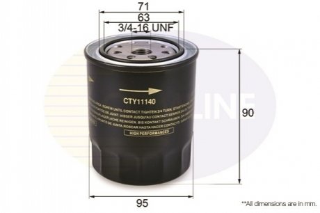 - Фільтр оливи (аналогWL7113/OC133) Comline CTY11140