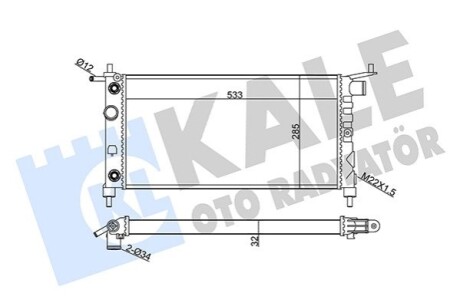 KALE OPEL радіатор охолодження Combo,Corsa B,Chevrolet KALE OTO RADYATOR 354110