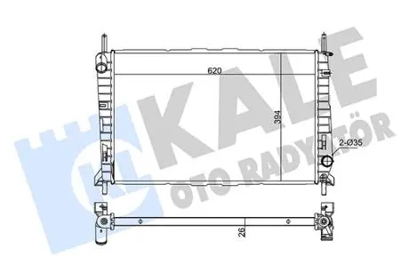 KALE FORD радіатор охолодження Mondeo I,II 1.6/2.5 93- KALE OTO RADYATOR 348455