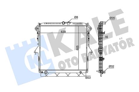 KALE FORD Радиатор охлаждения Ranger 2.2/3.2TDCi 11- KALE OTO RADYATOR 351270