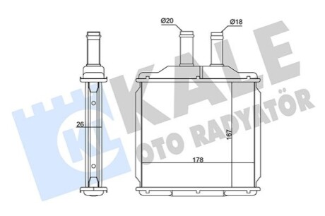 KALE CHEVROLET радіатор опалення Lacetti, Nubira 03- KALE OTO RADYATOR 346315