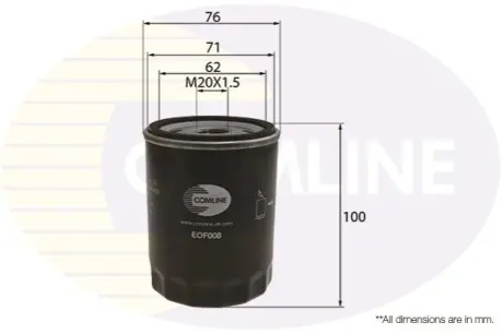 - Фільтр оливи (аналогWL7091/OC983) Comline EOF008