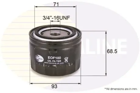 - Фільтр оливи (аналогWL7168/OC384) Comline EOF100