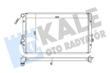 KALE VW радіатор охолодження Bora,Golf IV 1.9TDI 00- KALE OTO RADYATOR 351905