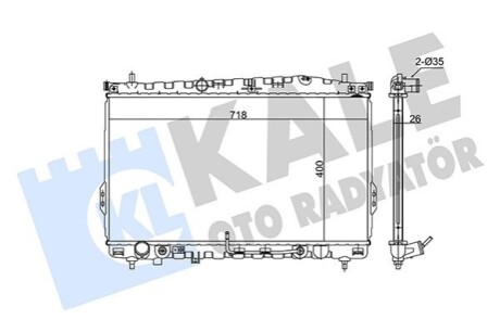 KALE HYUNDAI радіатор охолодження Trajet 2.0/2.7 00- KALE OTO RADYATOR 348340