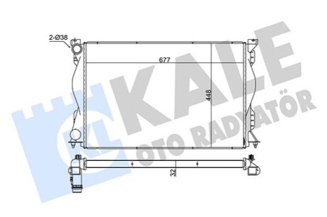 KALE VW радіатор охолодження Audi A6 2.0TFSI/TDI 04- KALE OTO RADYATOR 348315