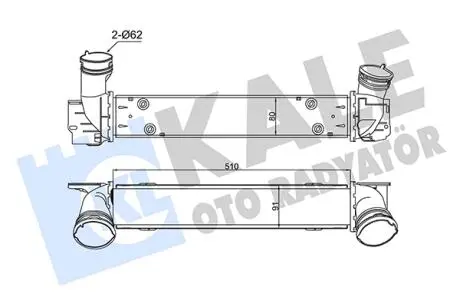 KALE BMW інтеркулер 1 E81/87,3 E90,X1 E84 1.8d/2.0d KALE OTO RADYATOR 344795