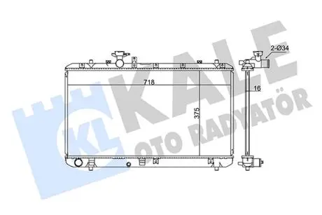 KALE FIAT Радіатор охолодження Sedici,Suzuki SX4 1.6 KALE OTO RADYATOR 342125
