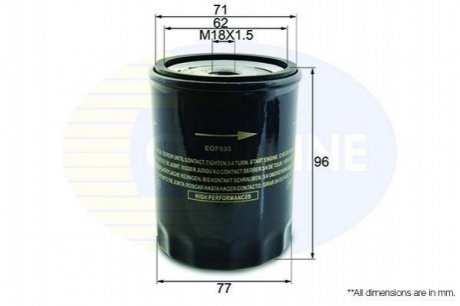 - Фільтр оливи (аналогWL7087/OC81) Comline EOF035