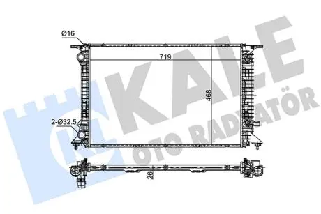 KALE AUDI Радіатор охолодження A4/5/6, Q5 2.0 09-, PORSCHE KALE OTO RADYATOR 353400