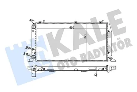 KALE VW Радиатор охлаждения Audi 80 1.6/2.0 86-95 KALE OTO RADYATOR 367400