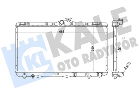 KALE TOYOTA Радіатор охолодження Corolla 2.0D 92- KALE OTO RADYATOR 351885