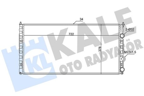 KALE VW радіатор охолодження Passat 1.6/2.9 90-97 KALE OTO RADYATOR 348290