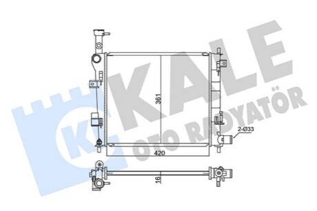 KALE KIA Радіатор охолодження Picanto 1.0/1.2 11- KALE OTO RADYATOR 347855