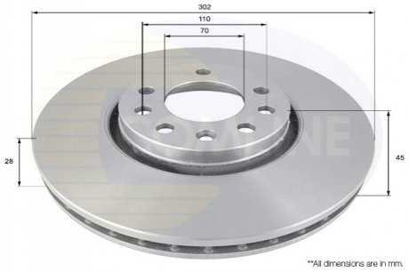 Тормозной диск Comline ADC1115V (фото 1)