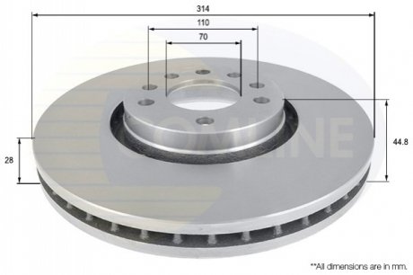Тормозной диск Comline ADC1135V (фото 1)