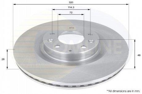 Тормозной диск Comline ADC0460V (фото 1)