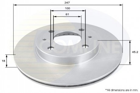 Тормозной диск Comline ADC0242V (фото 1)