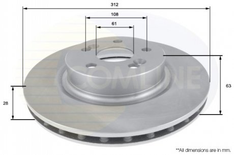 Тормозной диск Comline ADC2712V