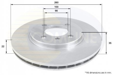 Тормозной диск Comline ADC1709V (фото 1)
