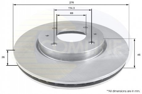 Тормозной диск Comline ADC0364V (фото 1)
