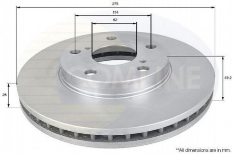 Тормозной диск Comline ADC0145V (фото 1)