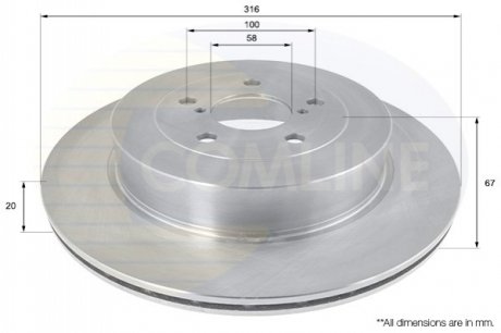 Тормозной диск Comline ADC0816V (фото 1)