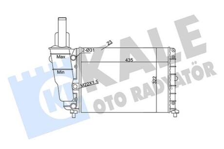 KALE FIAT радіатор охолодження Punto 1.1/1.2 93- KALE OTO RADYATOR 351840 (фото 1)