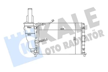 KALE FIAT радіатор охолодження Punto 1.1/1.2 93- KALE OTO RADYATOR 351840