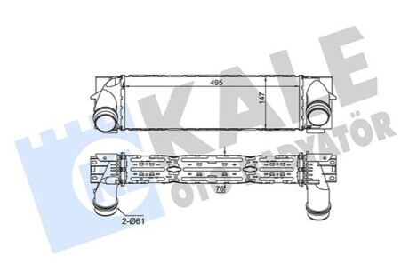 KALE BMW інтеркулер X3 F25,X4 F25 2.0d/2.8i 10- KALE OTO RADYATOR 344835