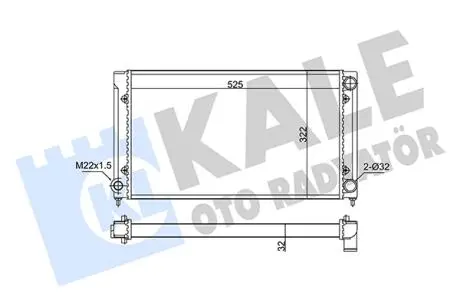KALE VW радіатор охолодження Passat 1.6/1.8 88- KALE OTO RADYATOR 348275