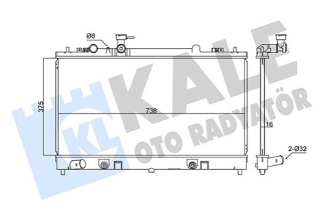 KALE MAZDA Радіатор охолодження Mazda 6 2.0 07- KALE OTO RADYATOR 347885